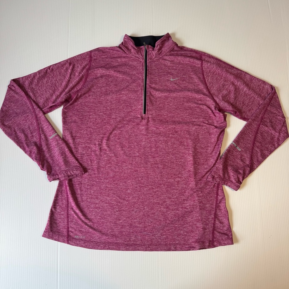 Nike Element Dri-FIT Women's XL 1/4 Zip Running Top Pullover Pink Heather